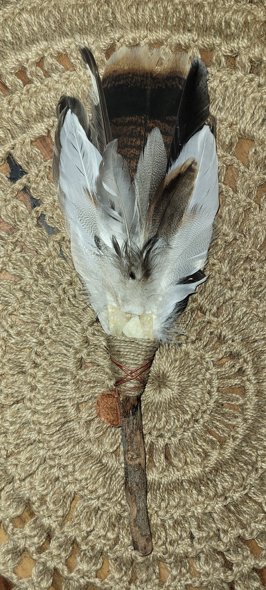 Hand-Curated Smudge Feather Fan - Guide the Sacred Smoke