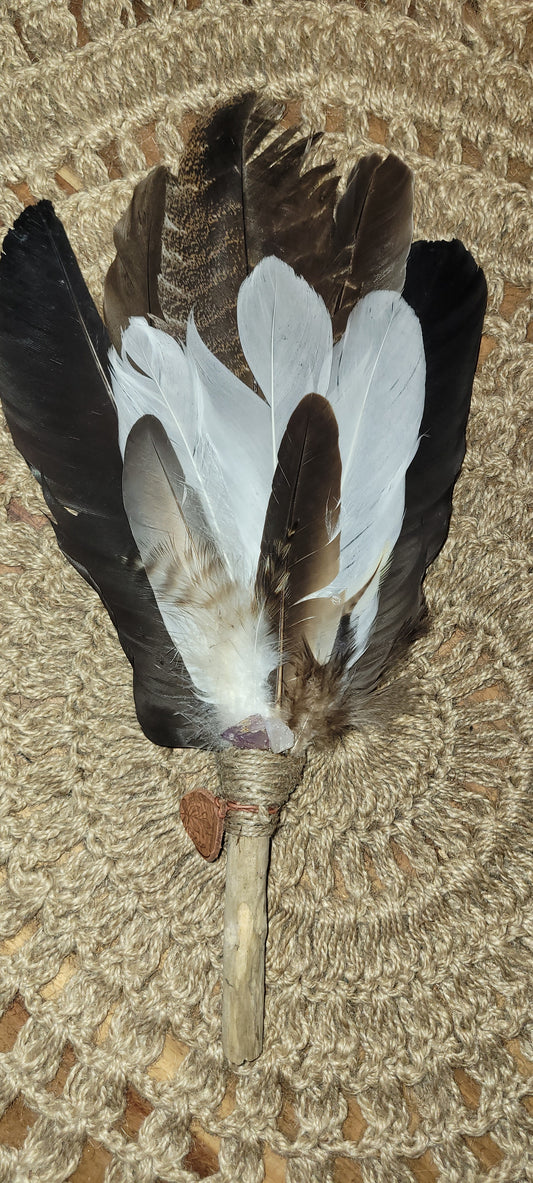 The Sacred Breath: A Hand-Curated Feather Fan