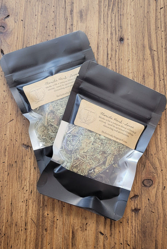 Loose Herb Smudge Pouch with Charcoal Disk | Florida Water, Zesty Renewal, Lavender & Texas Sage