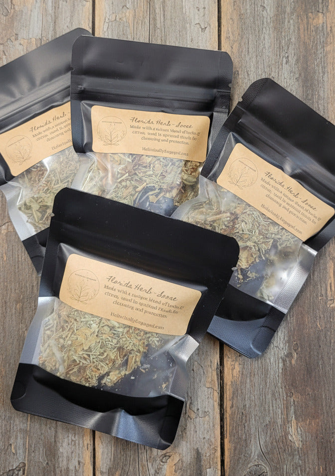 Loose Herb Smudge Pouch with Charcoal Disk | Florida Water, Zesty Renewal, Lavender & Texas Sage