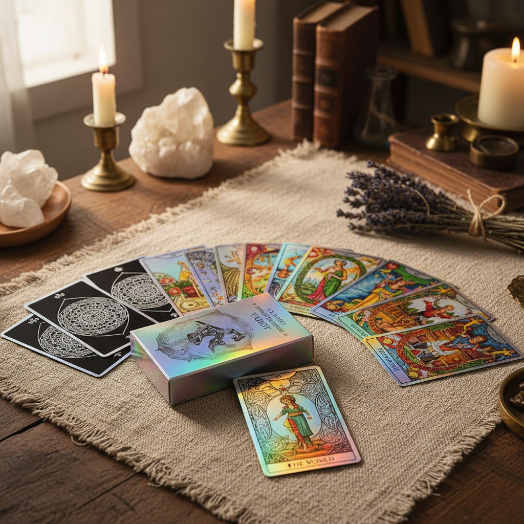 Holographic Gilded Tarot Deck - A.E. Waite Classic with Iridescent Magic
