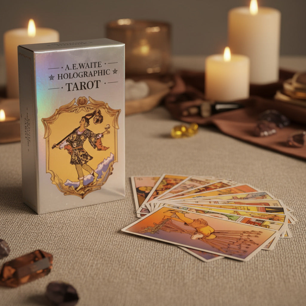 Holographic Gilded Tarot Deck - A.E. Waite Classic with Iridescent Magic