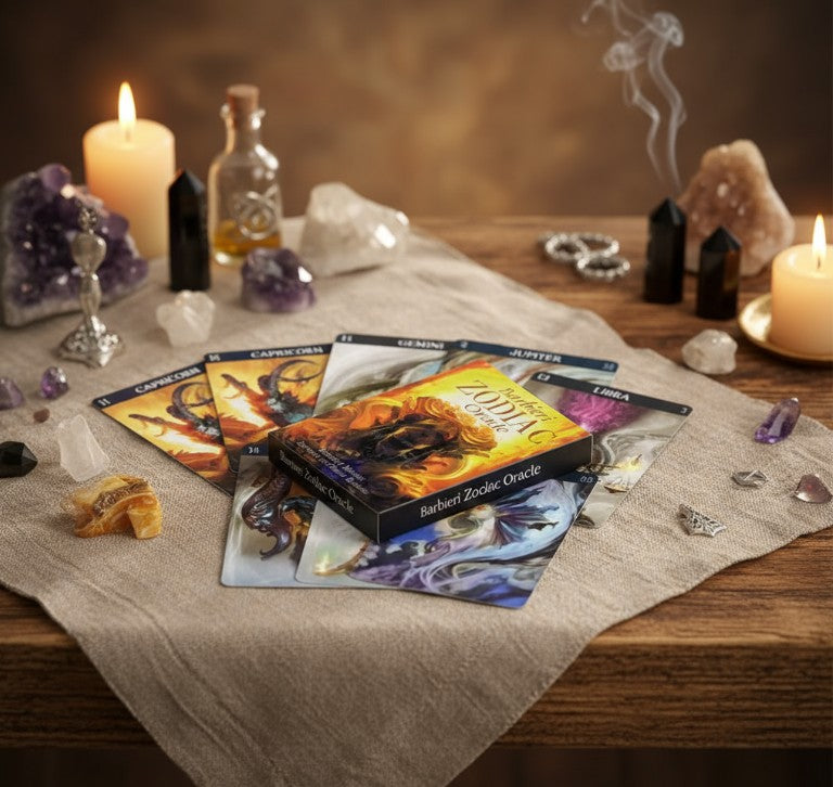 Barbieri Zodiac Oracle Cards - 44-Card Astrology Deck for Divine Guidance & Self-Discovery