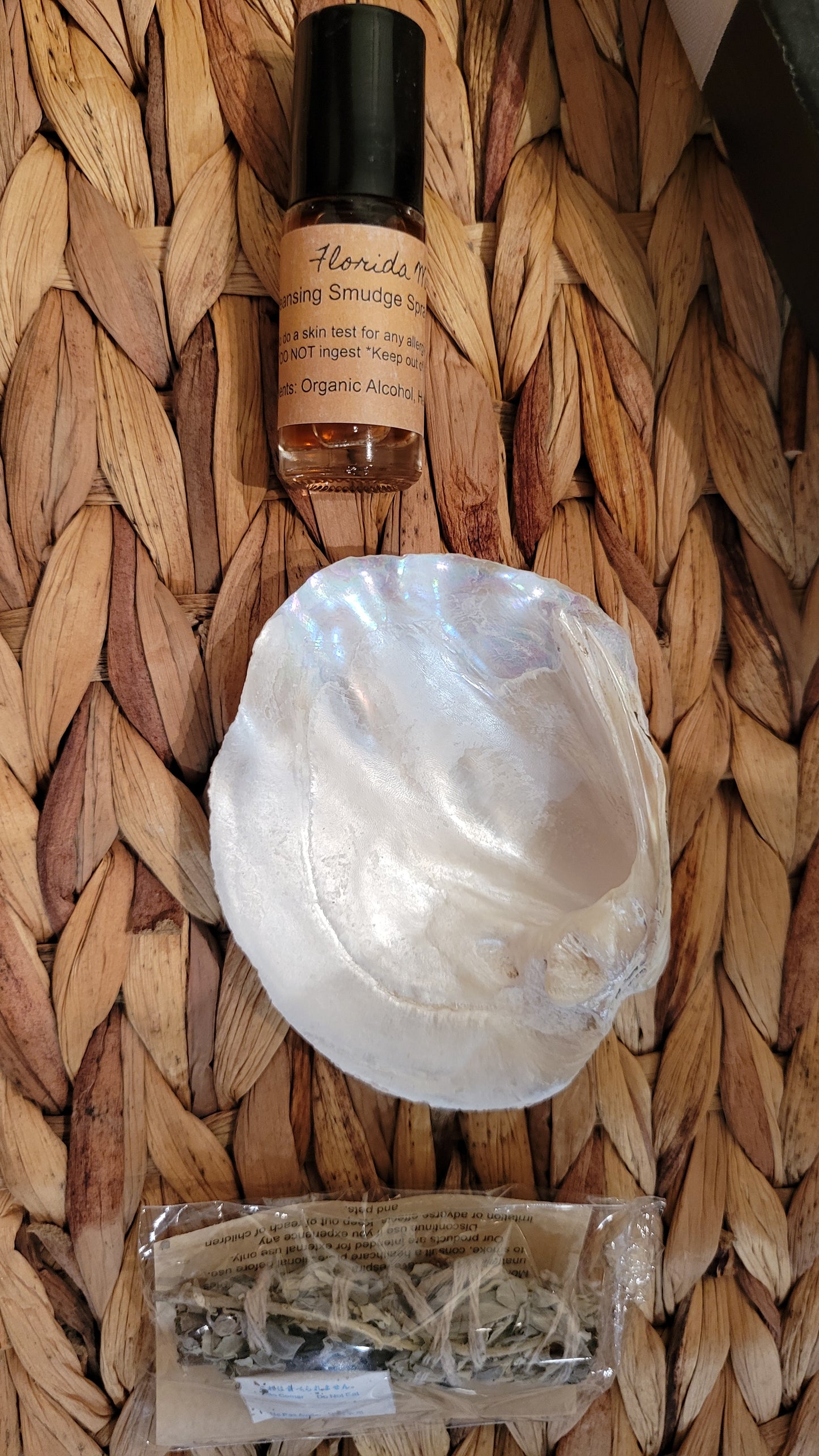 Mini Spiritual Cleansing Kit | White Sage & Florida Water Roll-On | Smudge Stick Alternative | Travel Protection, Positive Energy